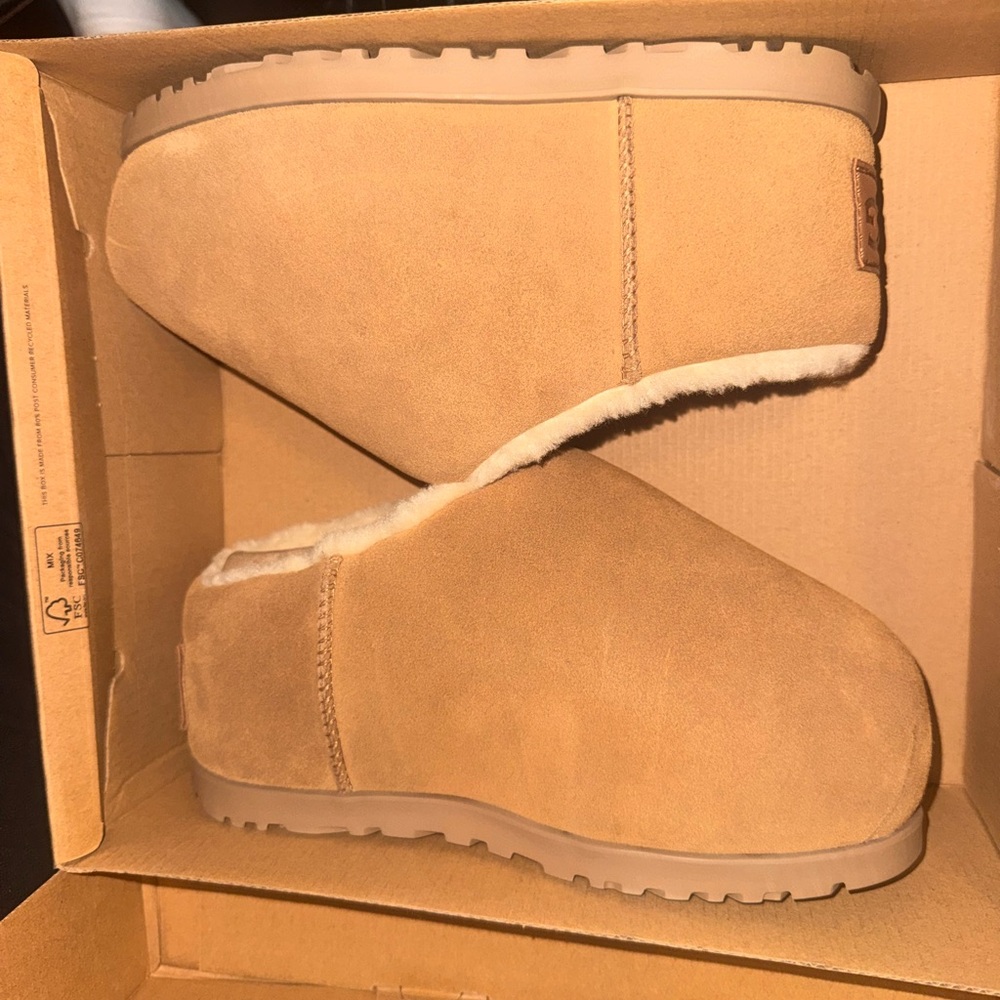 UGG Tan Suede Slides